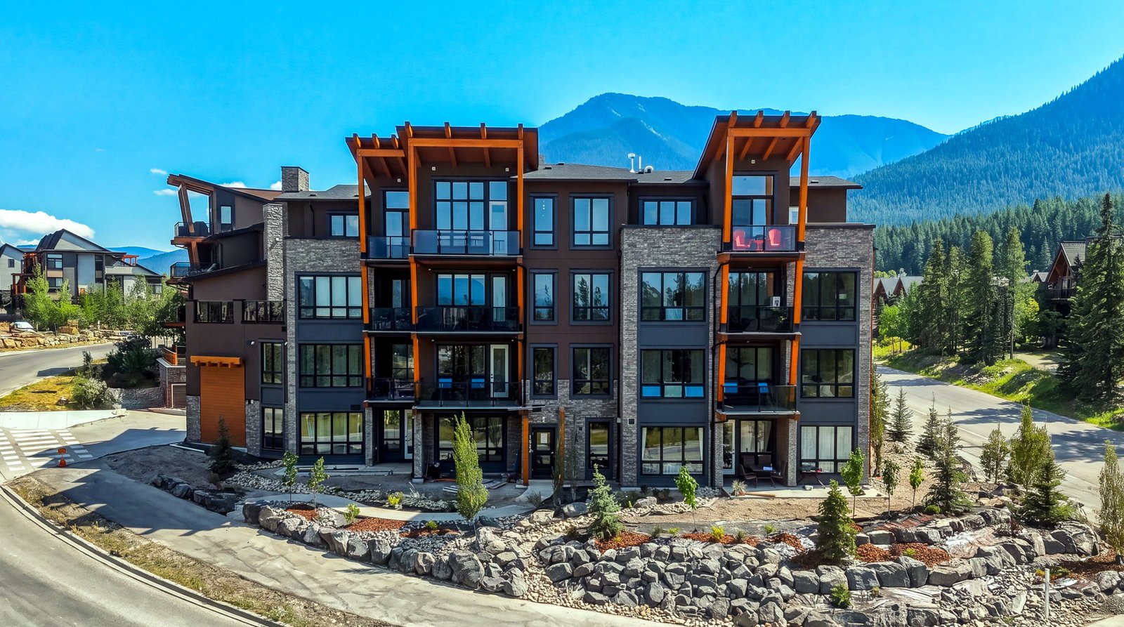 Completed luxury condominium interior in Residence H at Stewart Creek Rise, Canmore